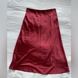 J Crew silky midi skirt in a warm reddish color - Size Small